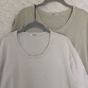 Buck Mason Bundle of 2 Slub Curved & Straight Hem Tees Sz XXL   Venice Wash